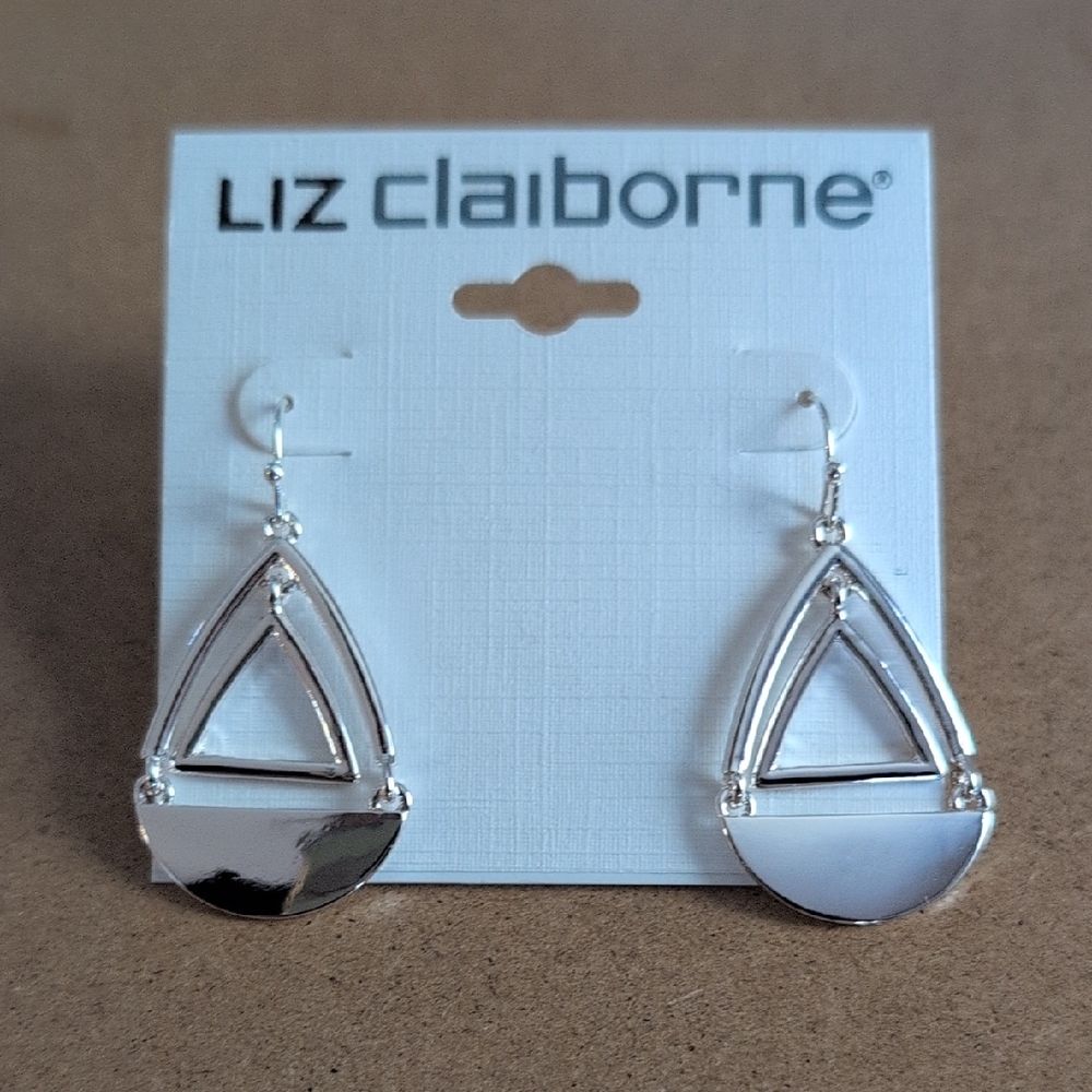 Liz Claiborne Geometric Silver Earrings